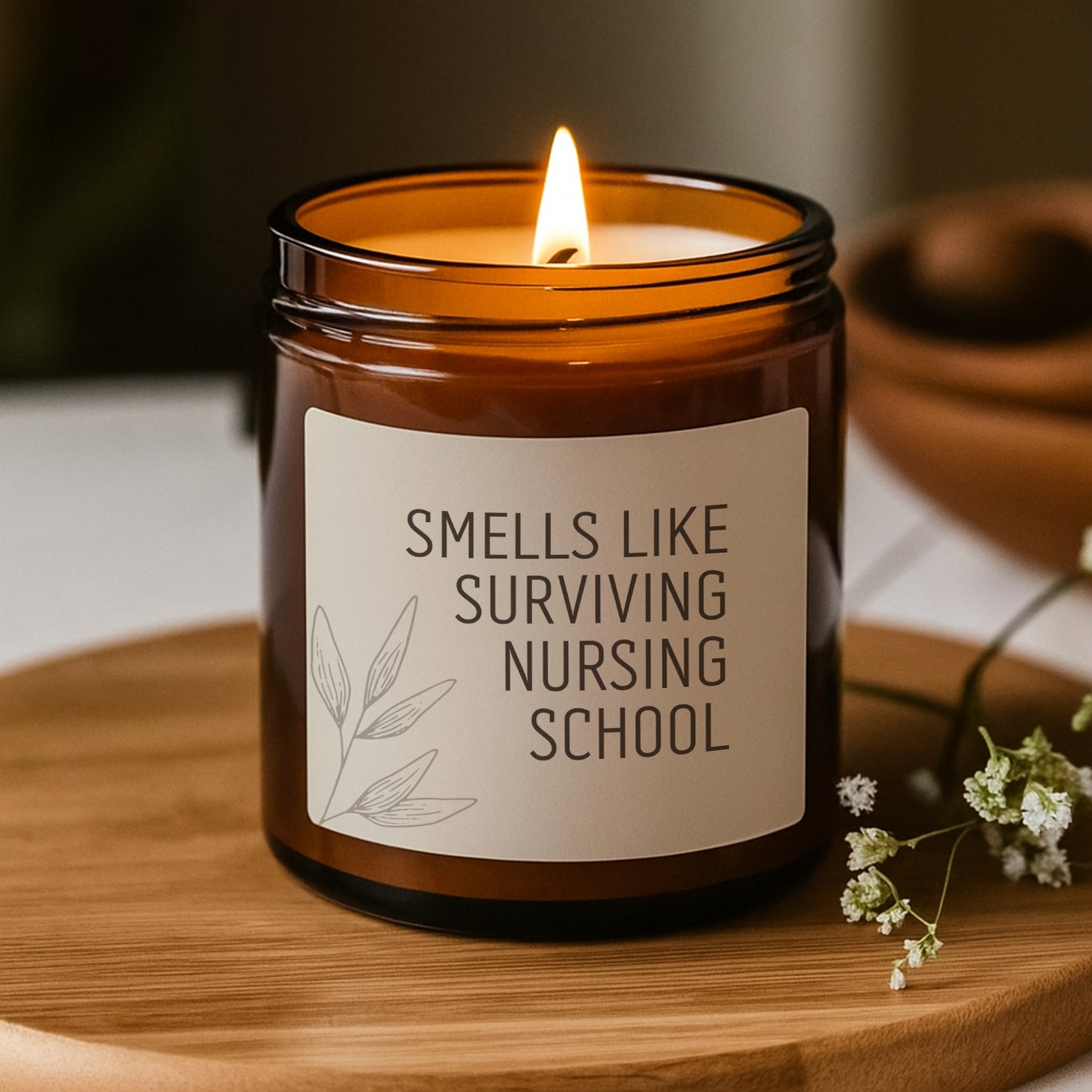 Nursing School Gift, Graduation Gift, Nurse Gift, Funny Candle, Nurse Candle, Personalized Candle, Scented Soy Candle (Multi-Size, Amber Jar)