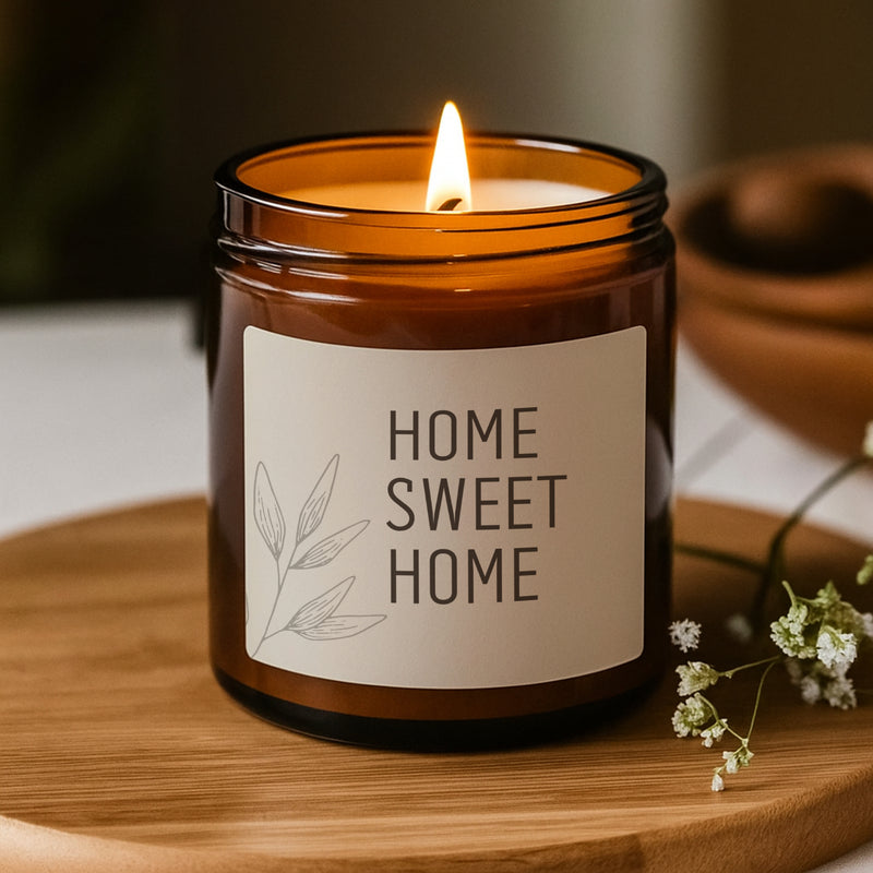 Home Sweet Home, New Home Gift, Welcome Home, Housewarming Candle, Realtor Gift, New Apartment, Scented Soy Candle (Multi-Size, Amber Jar)