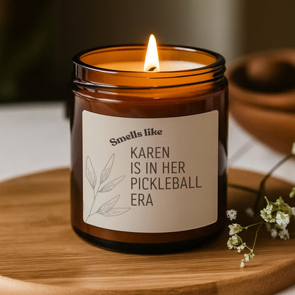 Personalized Pickleball Gift, Cute Pickleball, Funny Candles, Funny Gifts, Custom Pickleball, Pickleball Era, Scented Soy Candle (Multi-Size, Amber Jar)