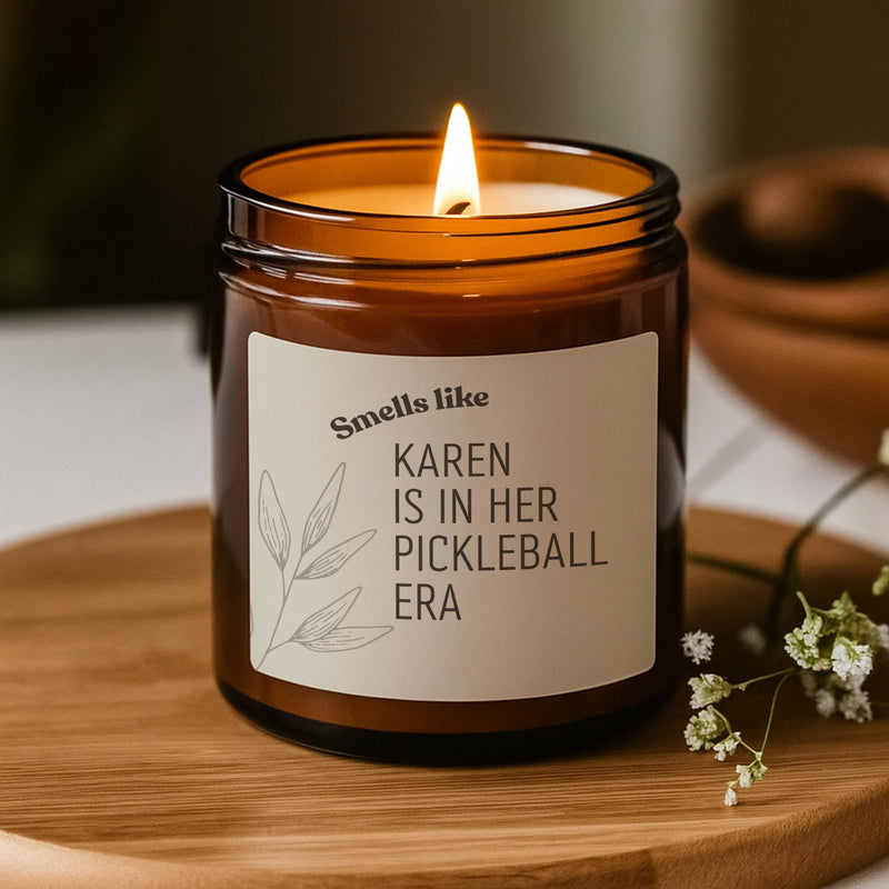 Personalized Pickleball Gift, Cute Pickleball, Funny Candles, Funny Gifts, Custom Pickleball, Pickleball Era, Scented Soy Candle (Multi-Size, Amber Jar)