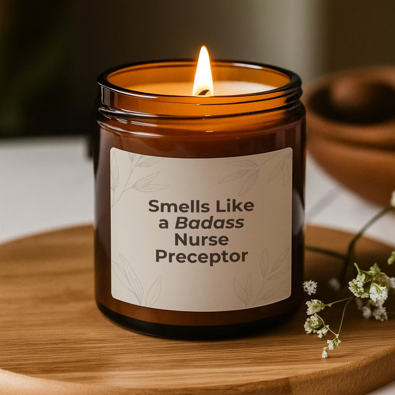 Smells Like Candle, Nursing School Gift for Nurse Preceptor, Nurse Appreciation, Nurses Week Gift, Scented Soy Candle (Multi-Size, Amber Jar)
