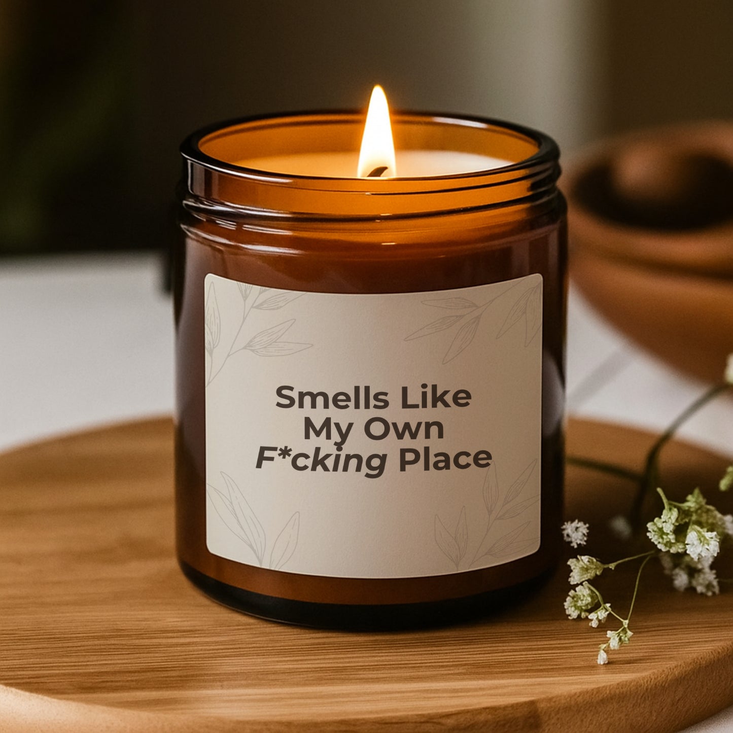 Funny Housewarming Gift, New Home Gift, Funny Candle, New House Gift, Smells Like Candle, Scented Soy Candle (Multi-Size, Amber Jar)