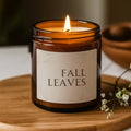 Fall Leaves Candle, Scented Soy Candle (Multi - Size, Amber Jar) - Scents For Candles