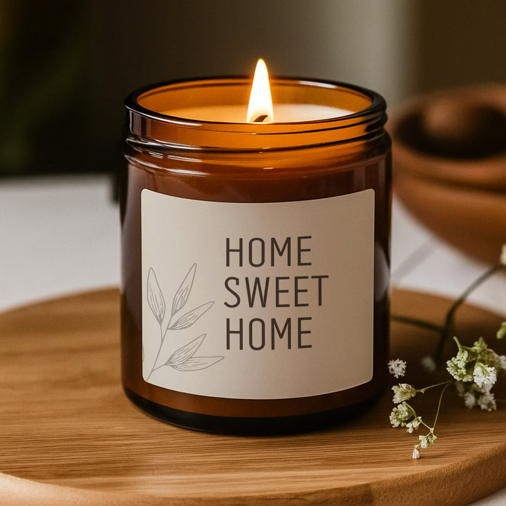 Home Sweet Home, New Home Gift, Welcome Home, Housewarming Candle, Realtor Gift, New Apartment, Scented Soy Candle (Multi - Size, Amber Jar) - Scents For Candles