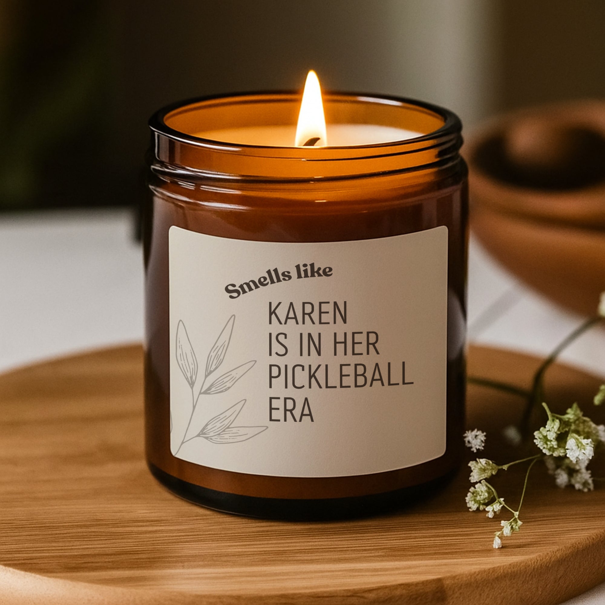 Personalized Pickleball Gift, Cute Pickleball, Funny Gifts, Custom Pickleball, Pickleball Era, Scented Soy Candle (Multi - Size, Amber Jar) - Scents For Candles