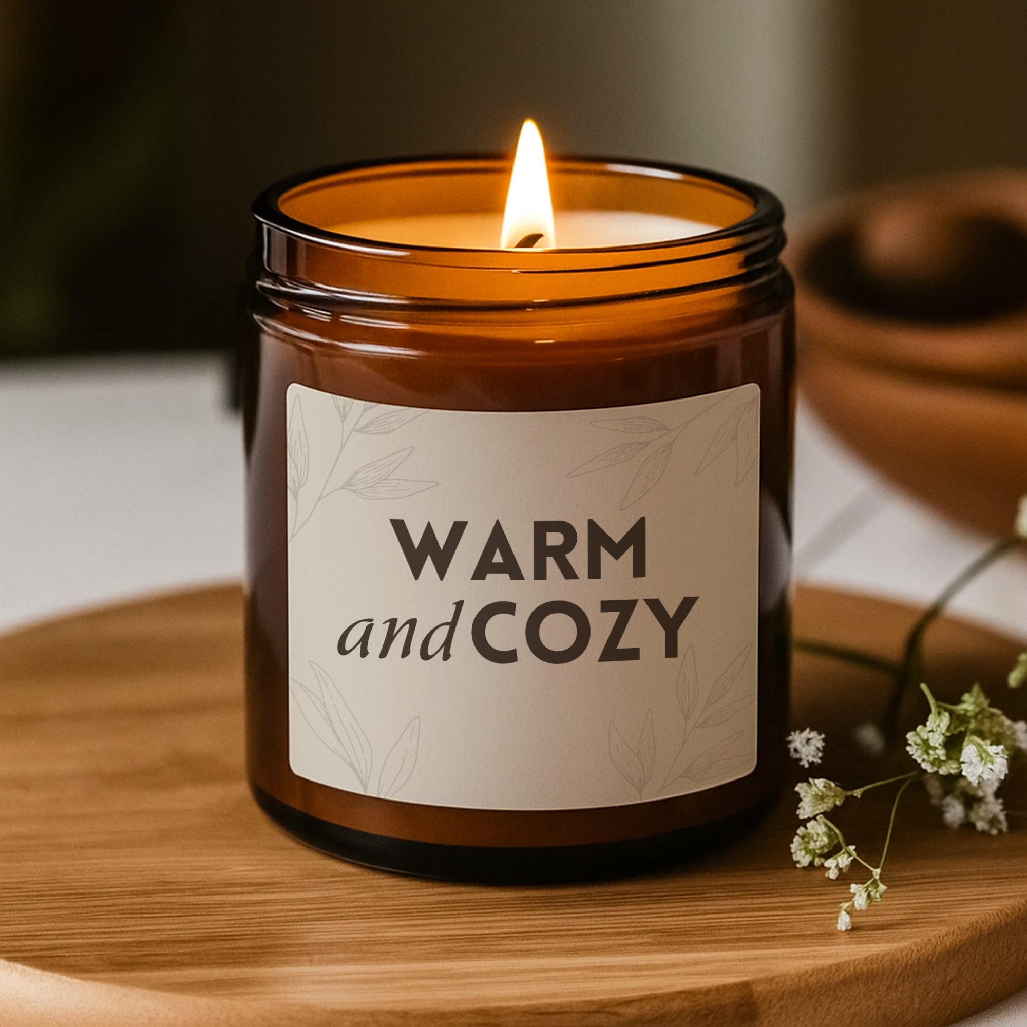 Warm and Cozy Candle, Scented Candle for Christmas, Scented Soy Candle (Multi - Size, Amber Jar) - Scents For Candles